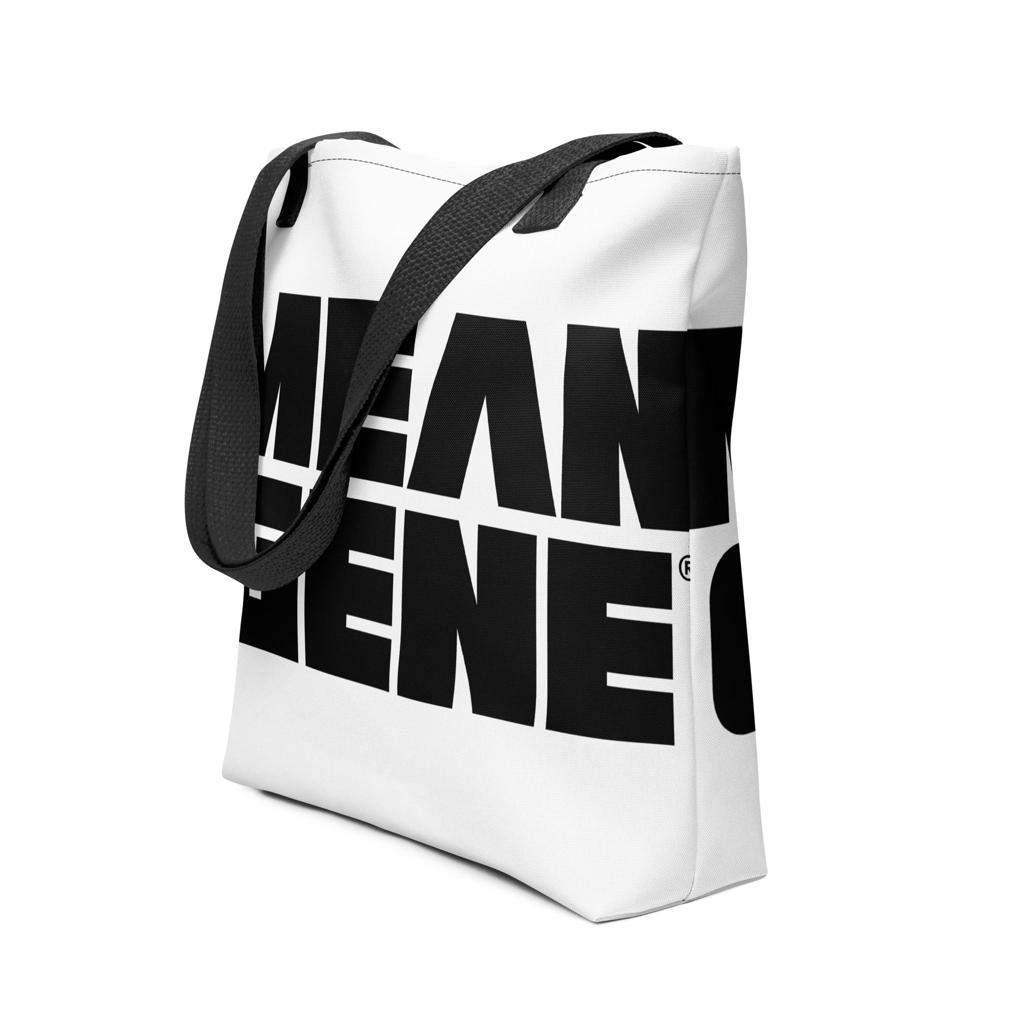 Tote Bag: White w MEAN GENE logo