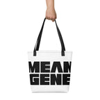 Tote Bag: White w MEAN GENE logo