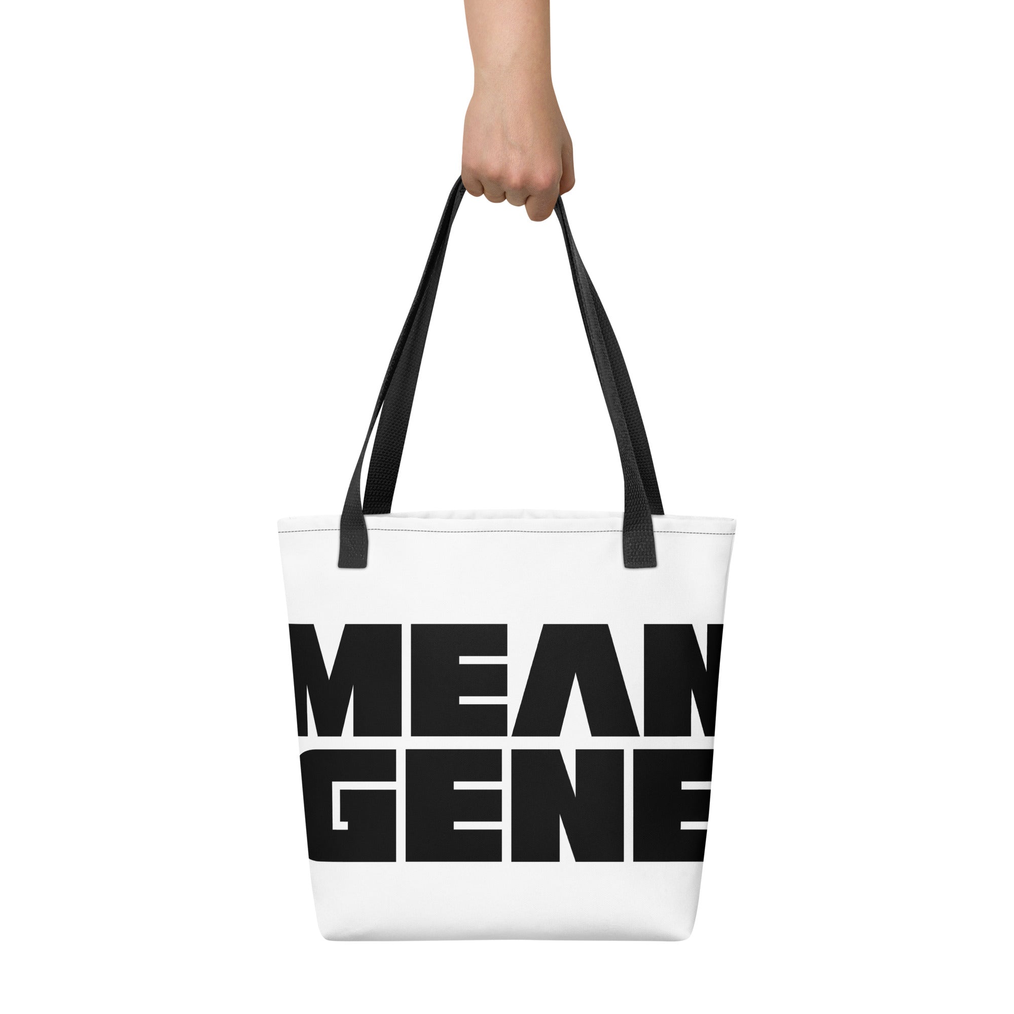 Tote Bag: White w MEAN GENE logo