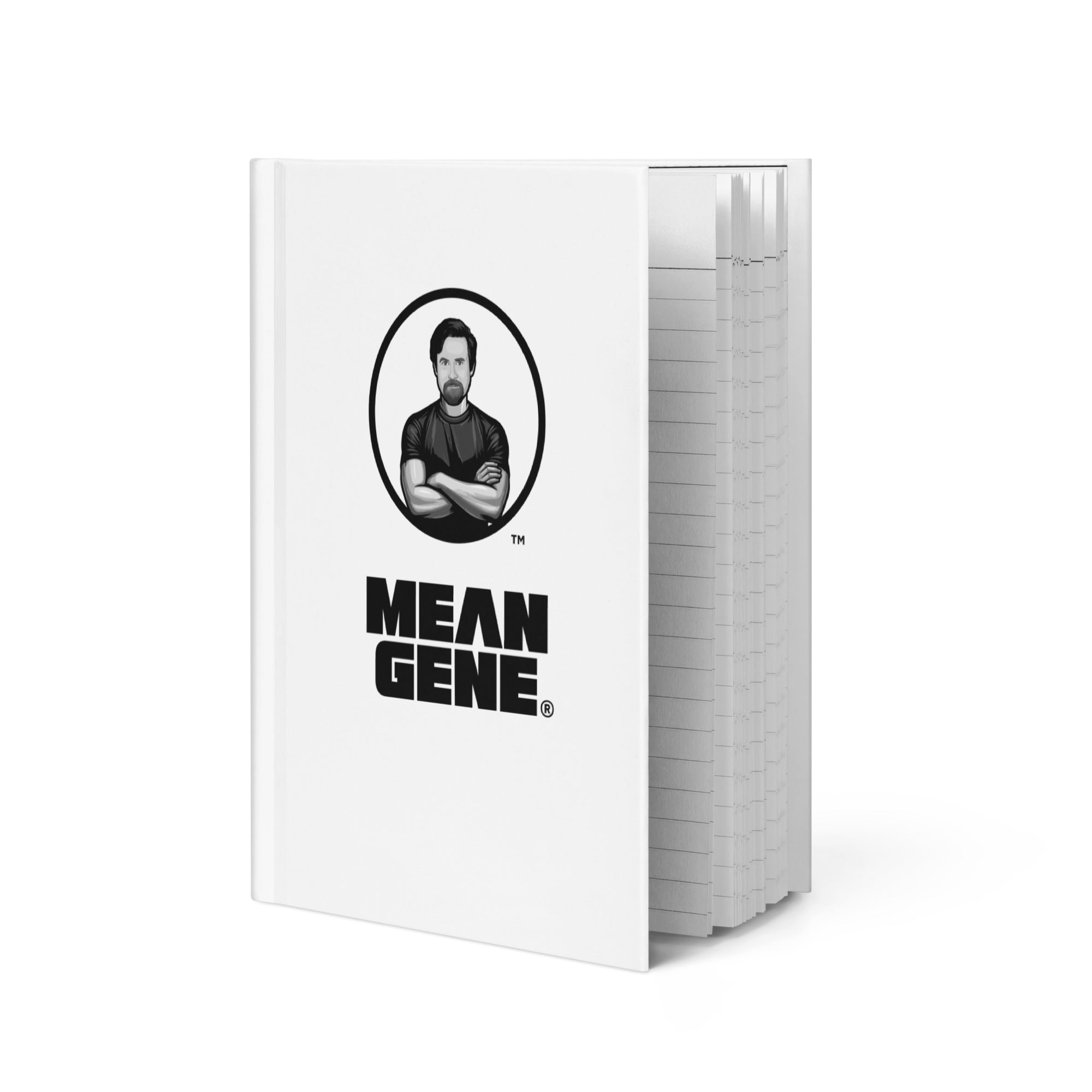 Hardcover Journal: White w MEAN GENE logo
