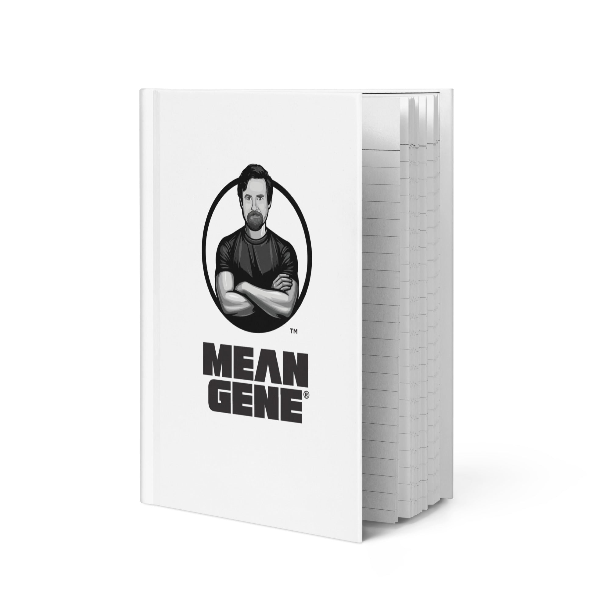 Hardcover Journal: White w MEAN GENE logo