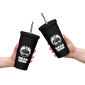 Insulated Tumbler w Straw: Black w MEAN GENE logo