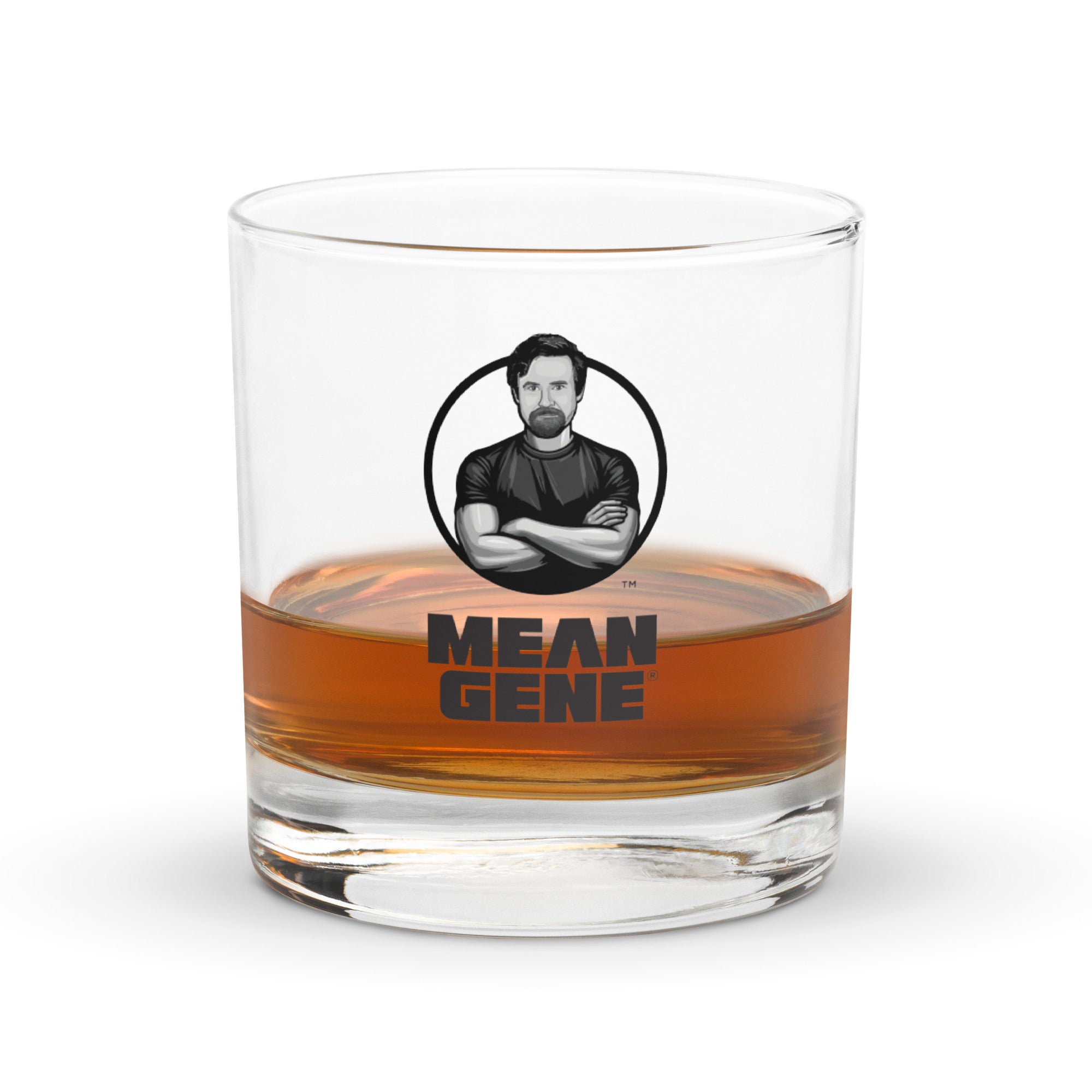 On-the-Rocks Cocktail Glass w MEAN GENE logo