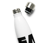 Stainless Steel Water Bottle: White w MEAN GENE wordmark