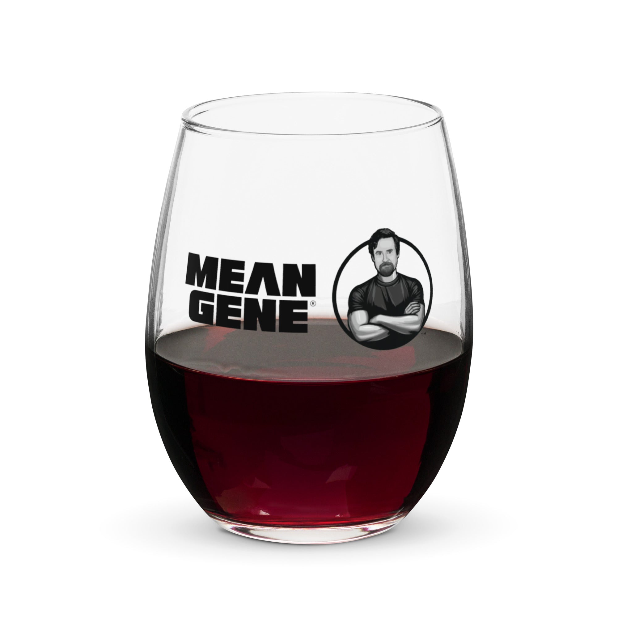 Stemless Wine Glass w MEAN GENE logo
