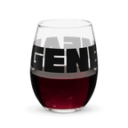 Stemless Wine Glass: w MEAN GENE wordmark