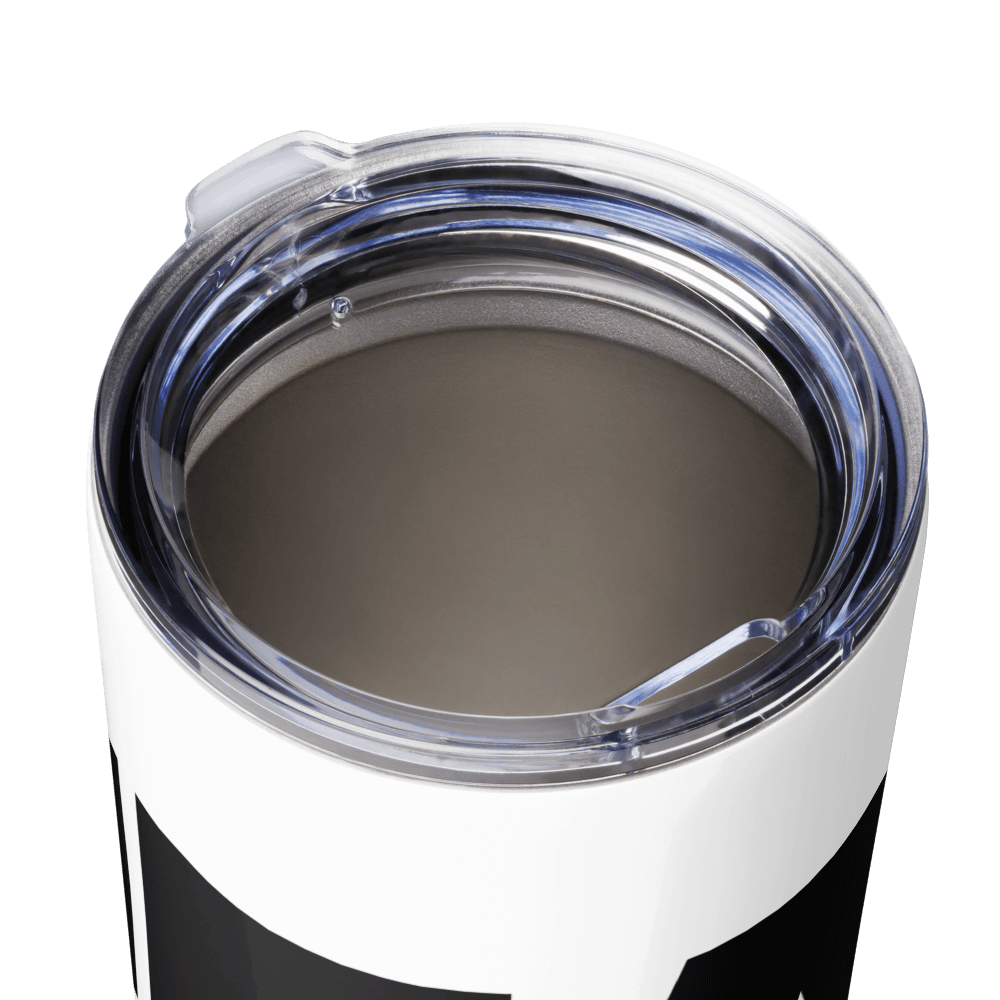 Stainless Steel Tumbler: White w MEAN GENE icon