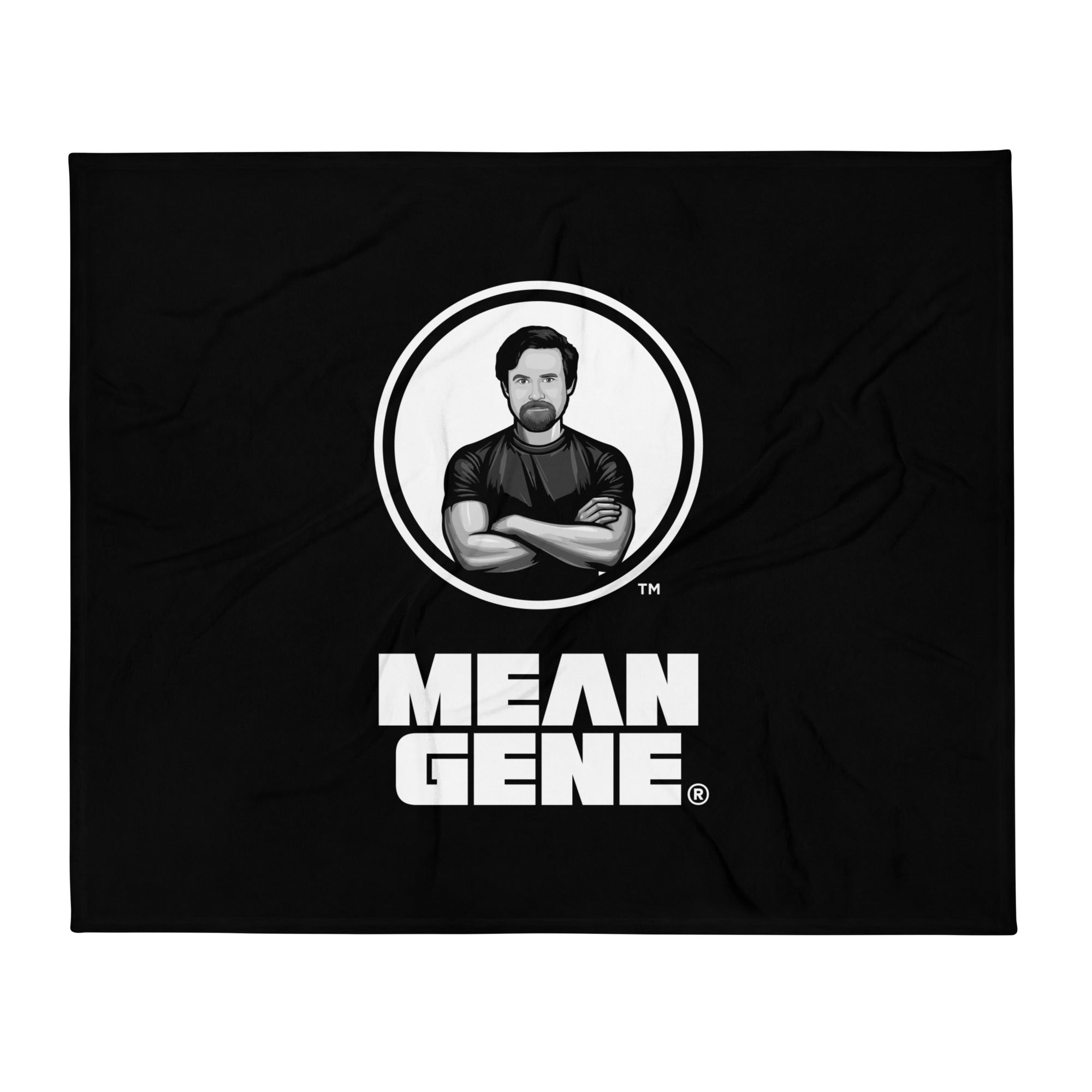 Throw Blanket: White w MEAN GENE logo