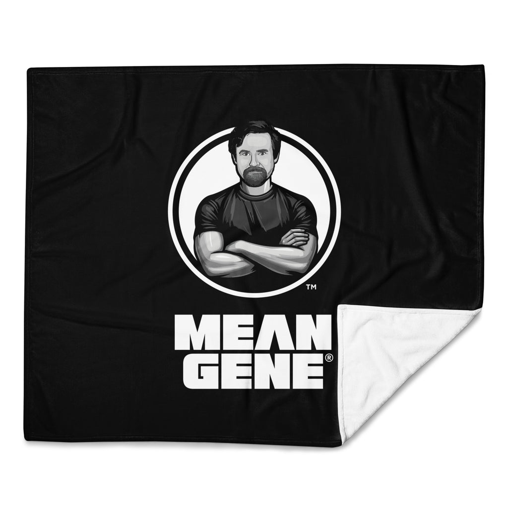 Throw Blanket: Black w MEAN GENE logo