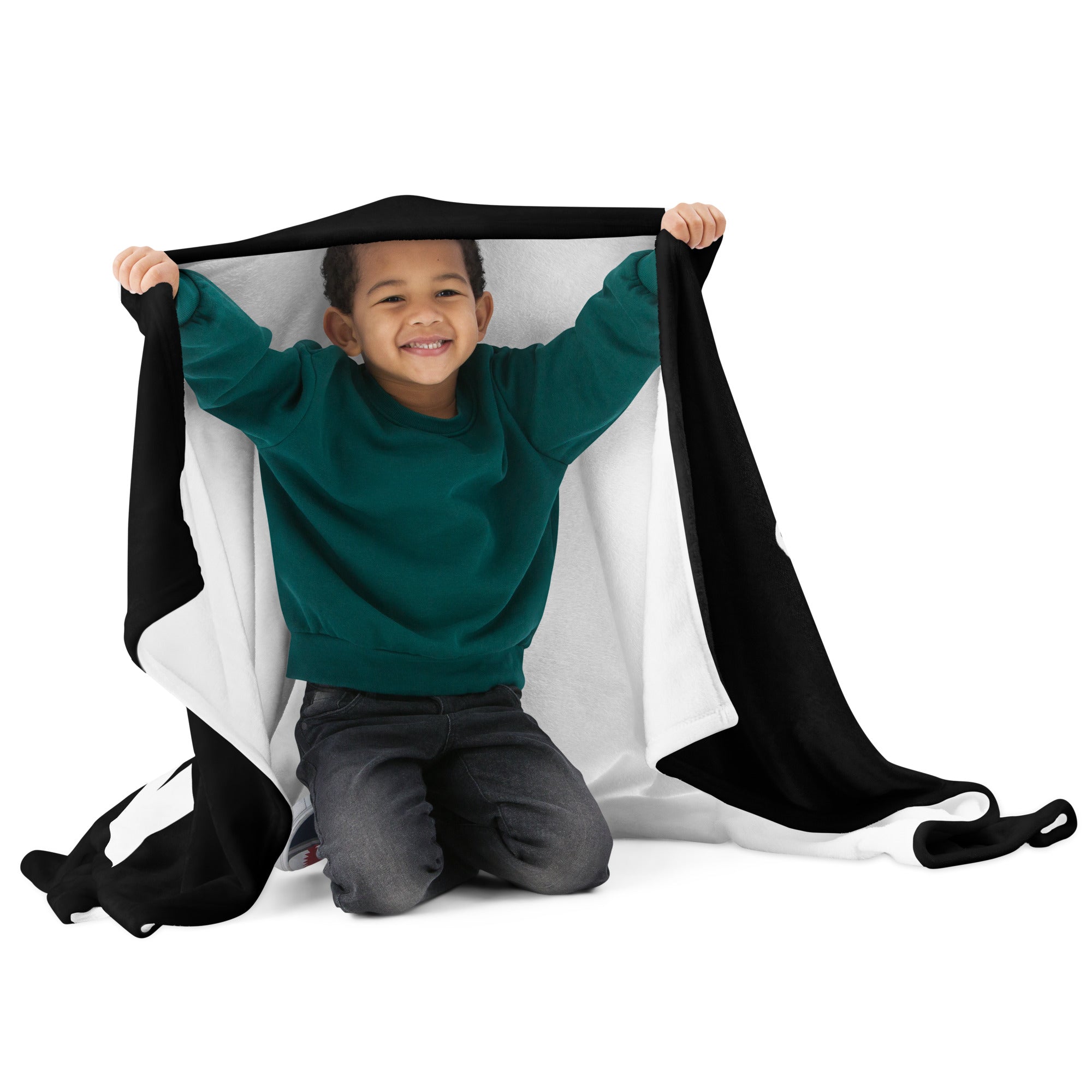 Throw Blanket: Black w STRONGMAN GENE logo