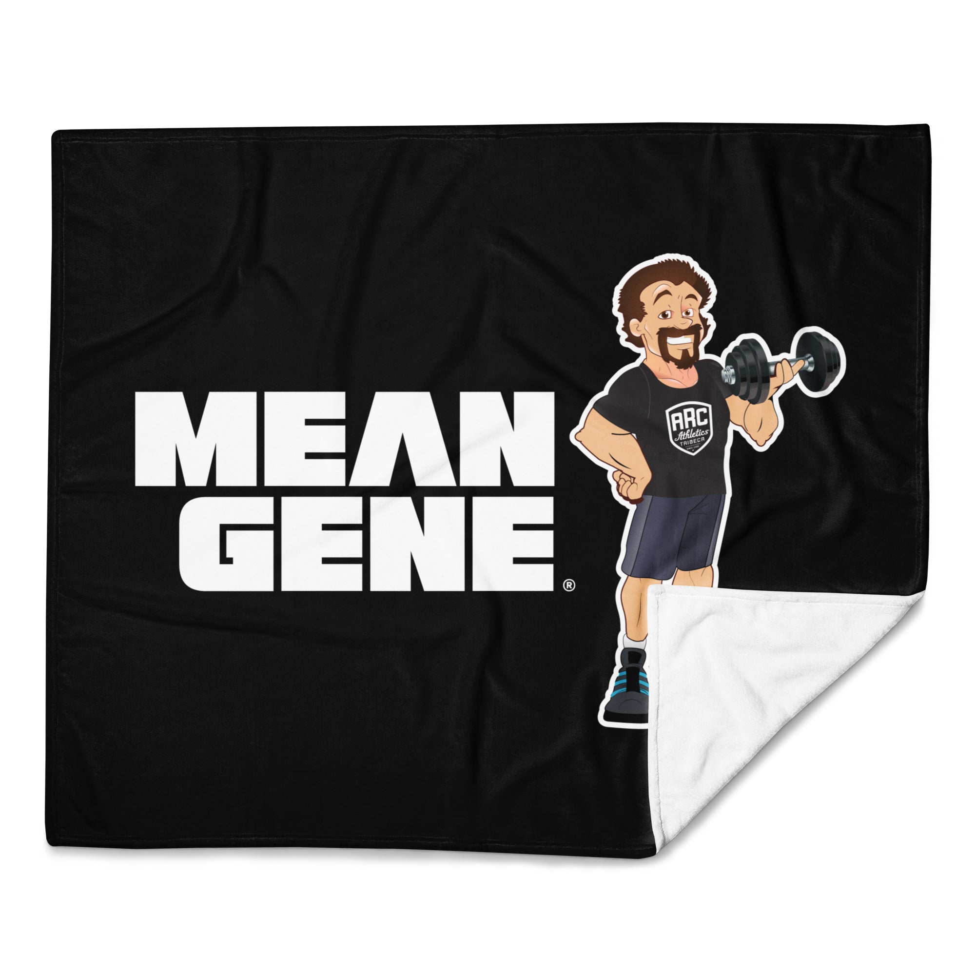 Throw Blanket: Black w STRONGMAN GENE logo