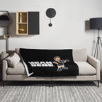 Throw Blanket: Black w STRONGMAN GENE logo