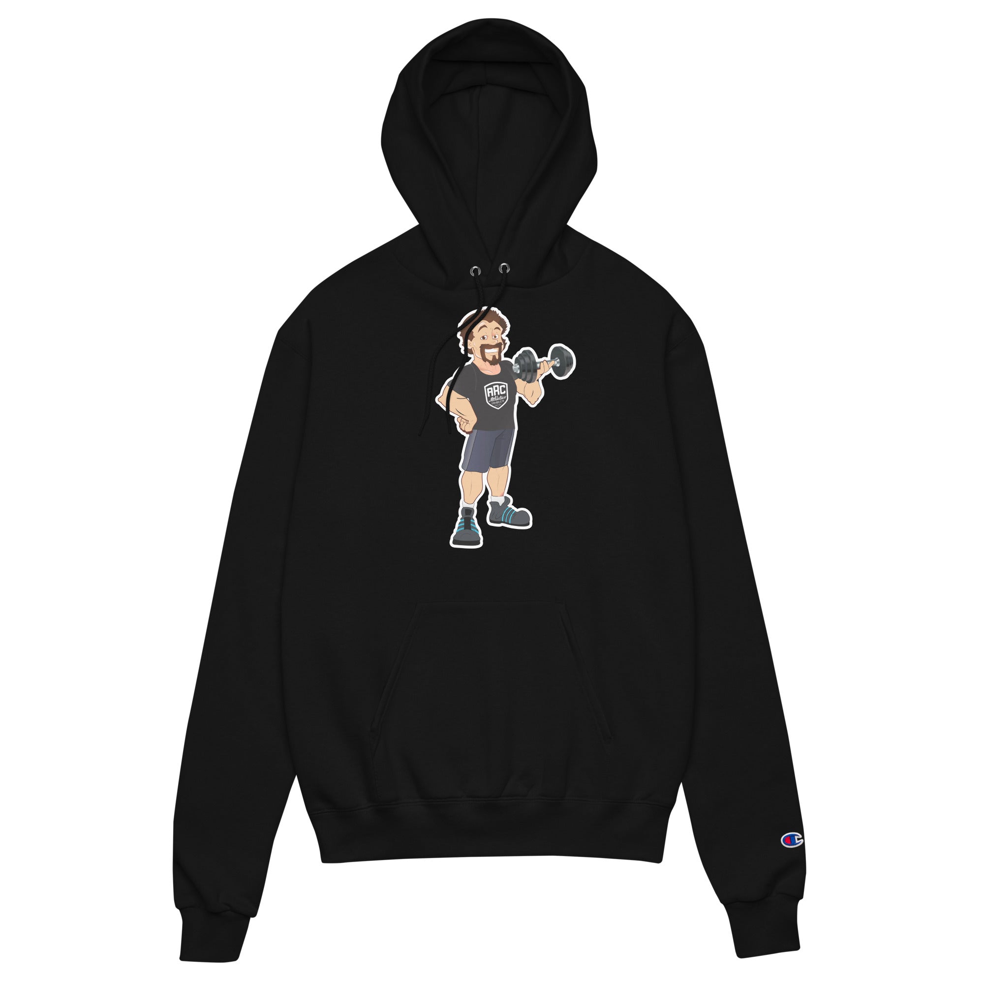 Unisex Champion Hoodie: Black w STRONGMAN GENE logo