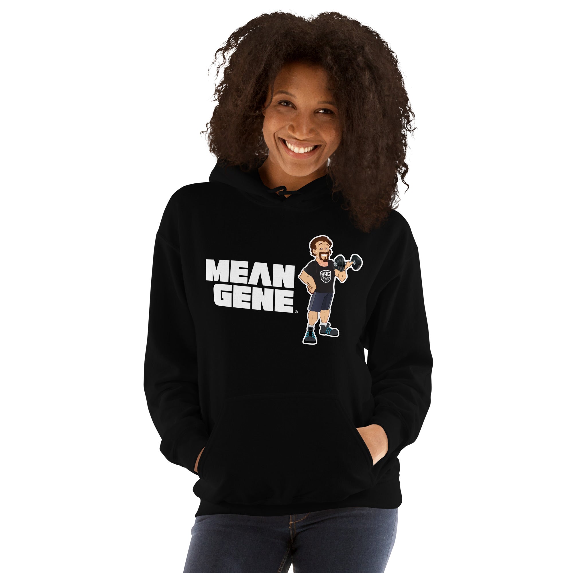 Unisex Heavy Blend Hoodie: Black w STRONGMAN GENE logo