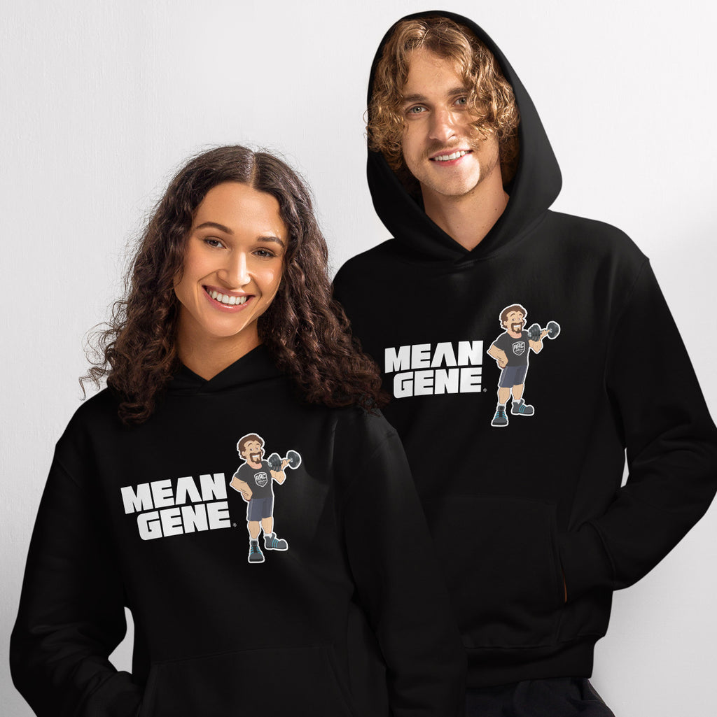 Oversized Heavyweight Hoodie: Black w STRONGMAN GENE logo