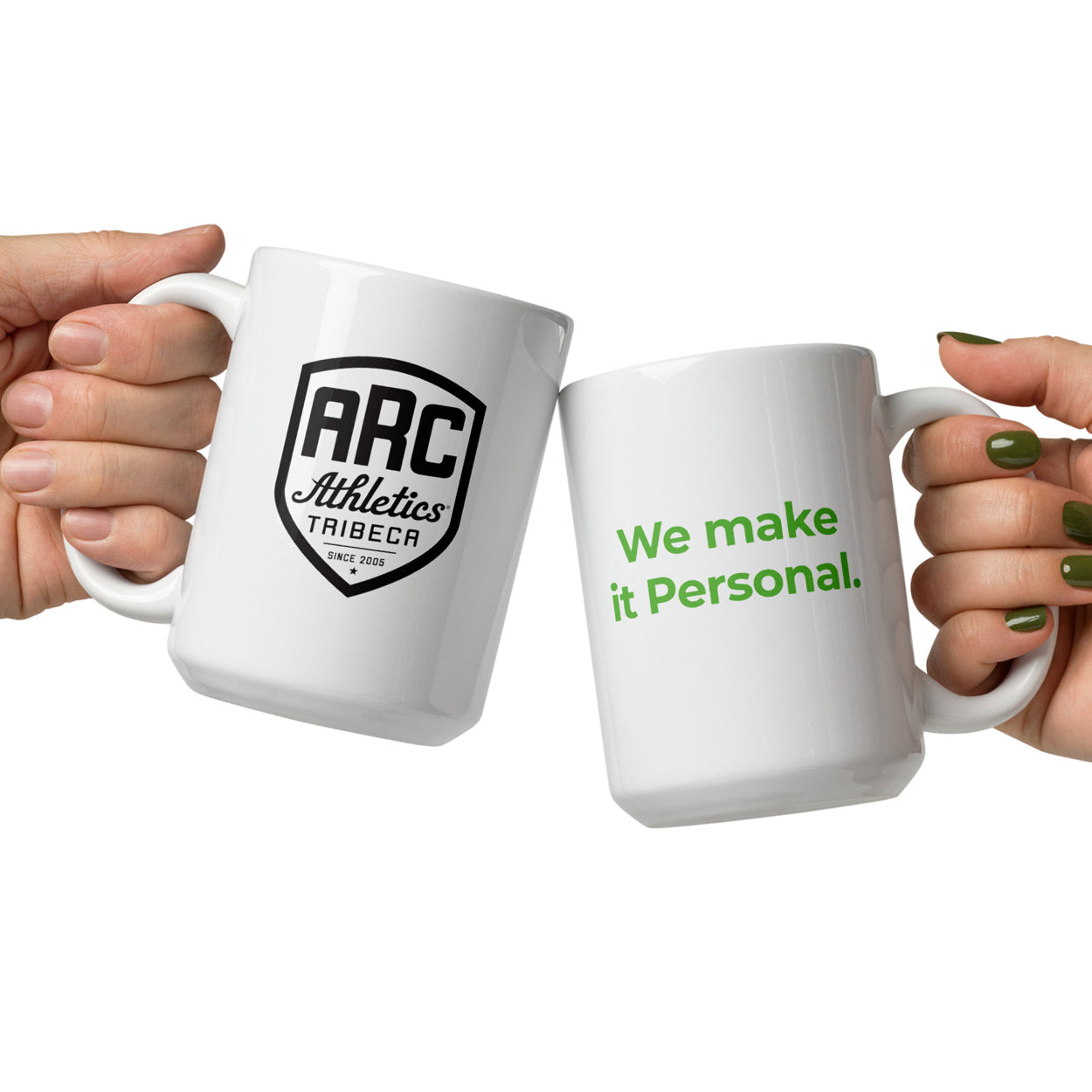 White Ceramic Mug: White w ARC logo