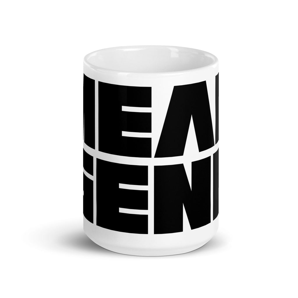 White Ceramic Mug: White w MEAN GENE icon