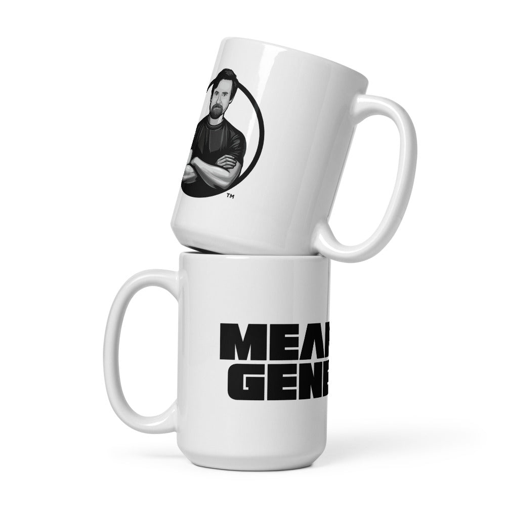 White Ceramic Mug: White w MEAN GENE logo