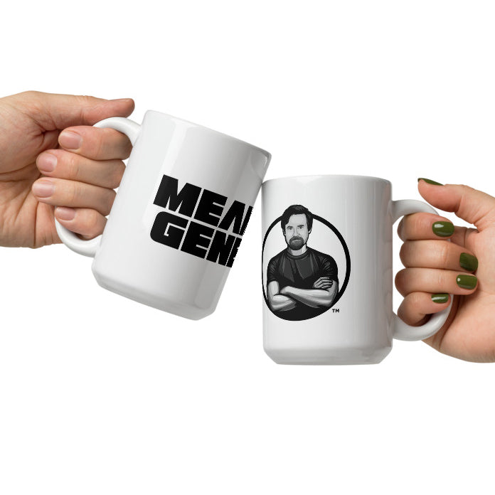 White Ceramic Mug: White w MEAN GENE logo