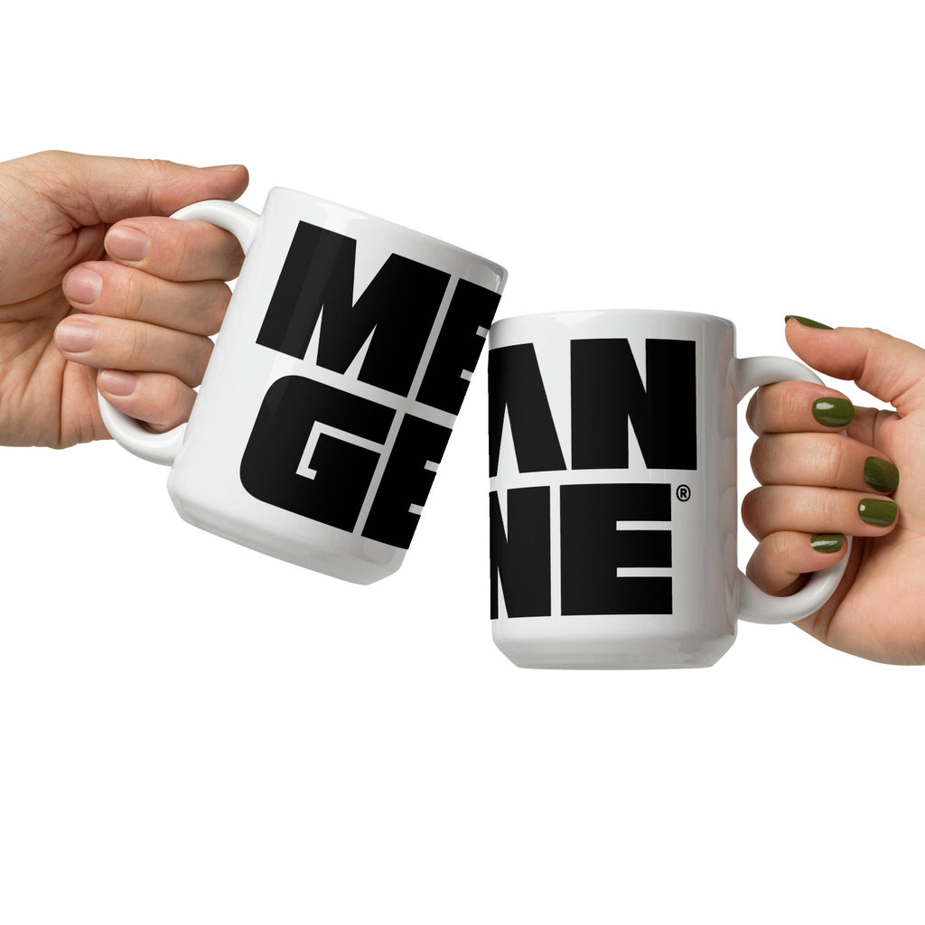 White Ceramic Mug: White w MEAN GENE icon